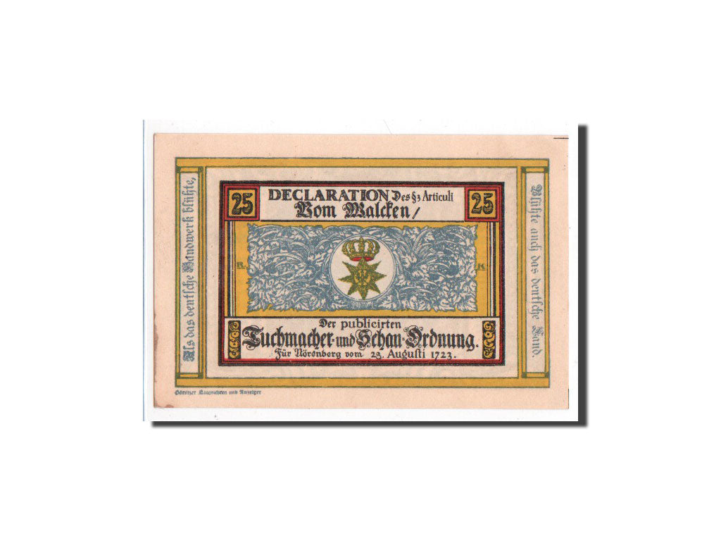 Billet, Allemagne, Norenberg, 25 Pfennig, carte, 1921, 1921-11-08, NEUF