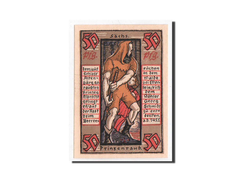 Billet, Allemagne, Altenburg Stadt, 50 Pfennig, personnage, 1921, Undated, NEUF