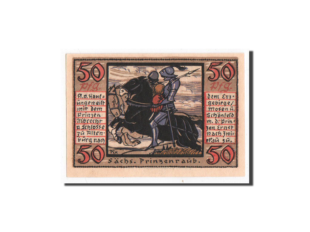Banknot, Niemcy, Altenburg Stadt, 50 Pfennig, personnage 4, 1921, Undated