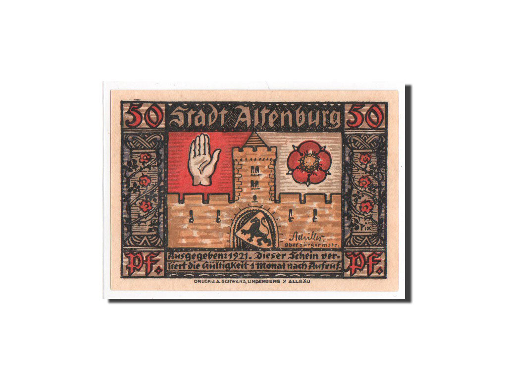 Banknote, Germany, Altenburg Stadt, 50 Pfennig, personnage 5, 1921, Undated