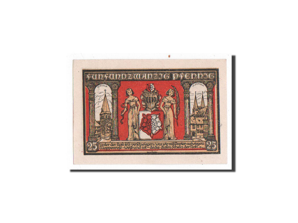 Billet, Allemagne, Osterwieck a. Harz Stadt, 25 Pfennig, personnage, 1921