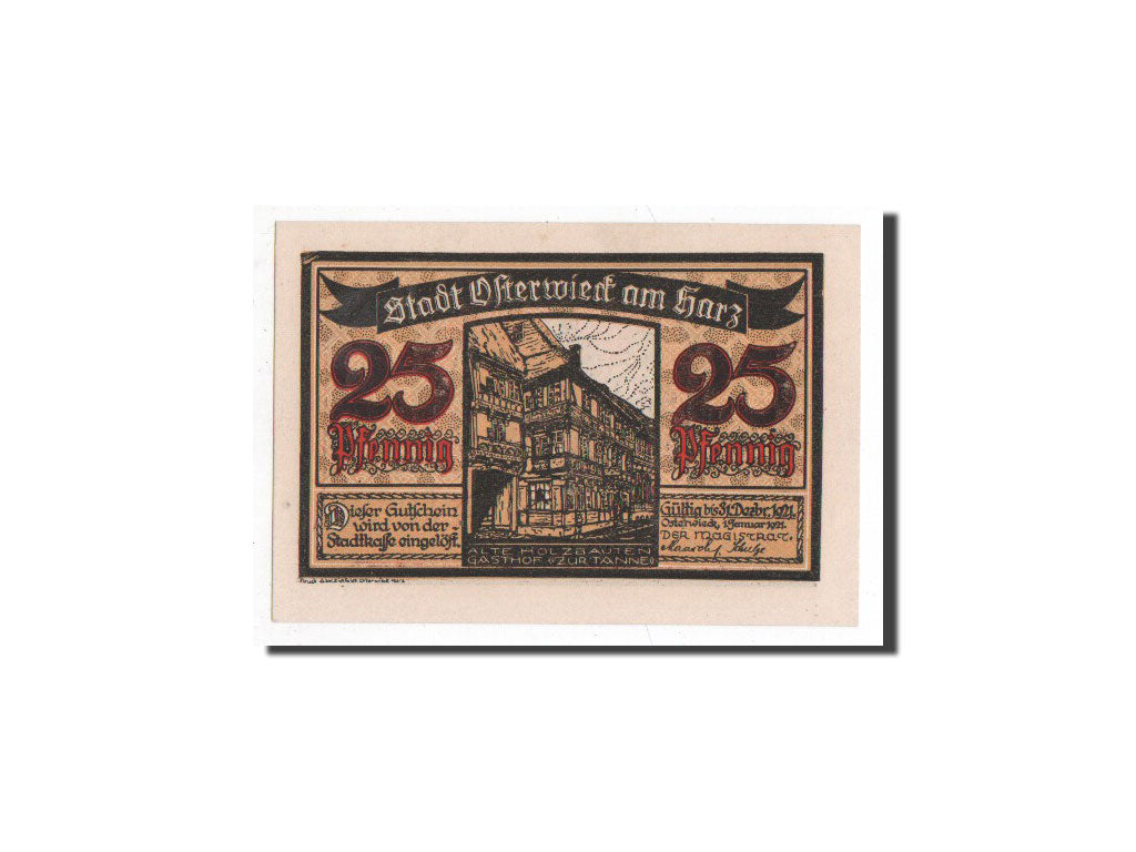 Banknote, Germany, Osterwieck a. Harz Stadt, 25 Pfennig, personnage, 1921