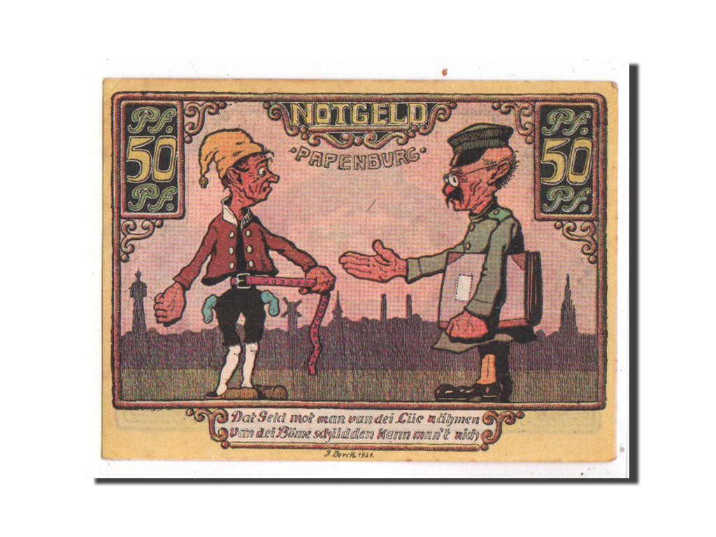 Banknote, Germany, Papenburg, 50 Pfennig, personnage, 1921, 1921-11-14