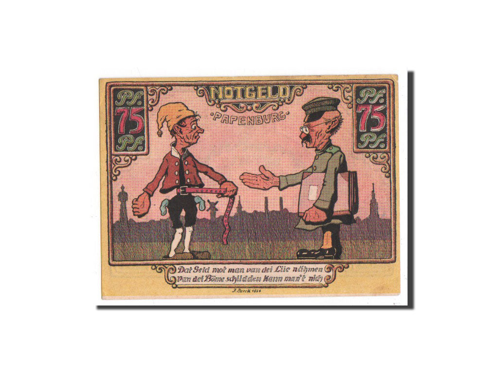 Banknote, Germany, Papenburg, 75 Pfennig, personnage, 1921, 1921-11-14