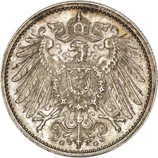 Coin, GERMANY - EMPIRE, Wilhelm II, Mark, 1915, Karlsruhe, AU(50-53), Silver