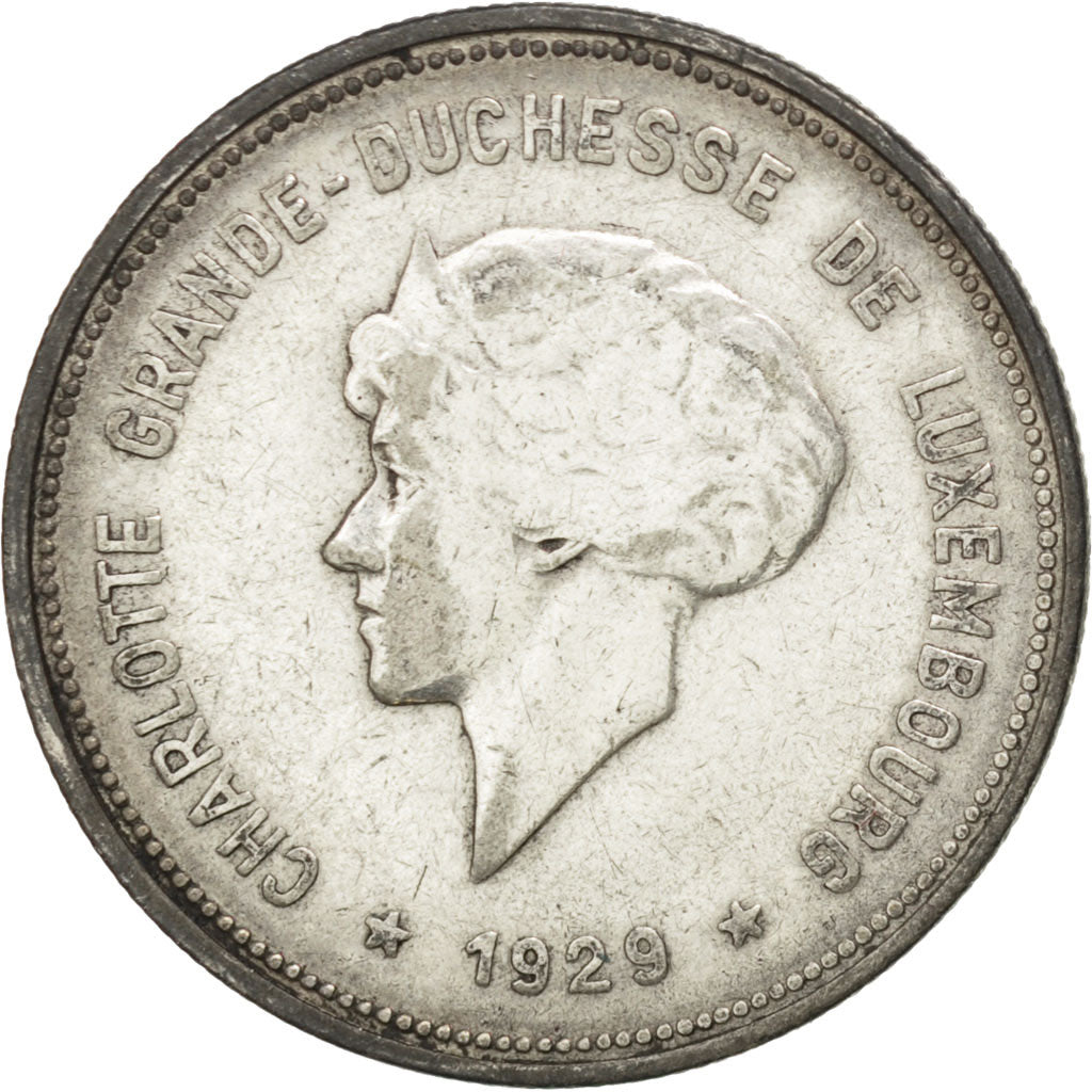Lussemburgo, Charlotte, 5 Francs, 1929, BB, Argento, KM:38