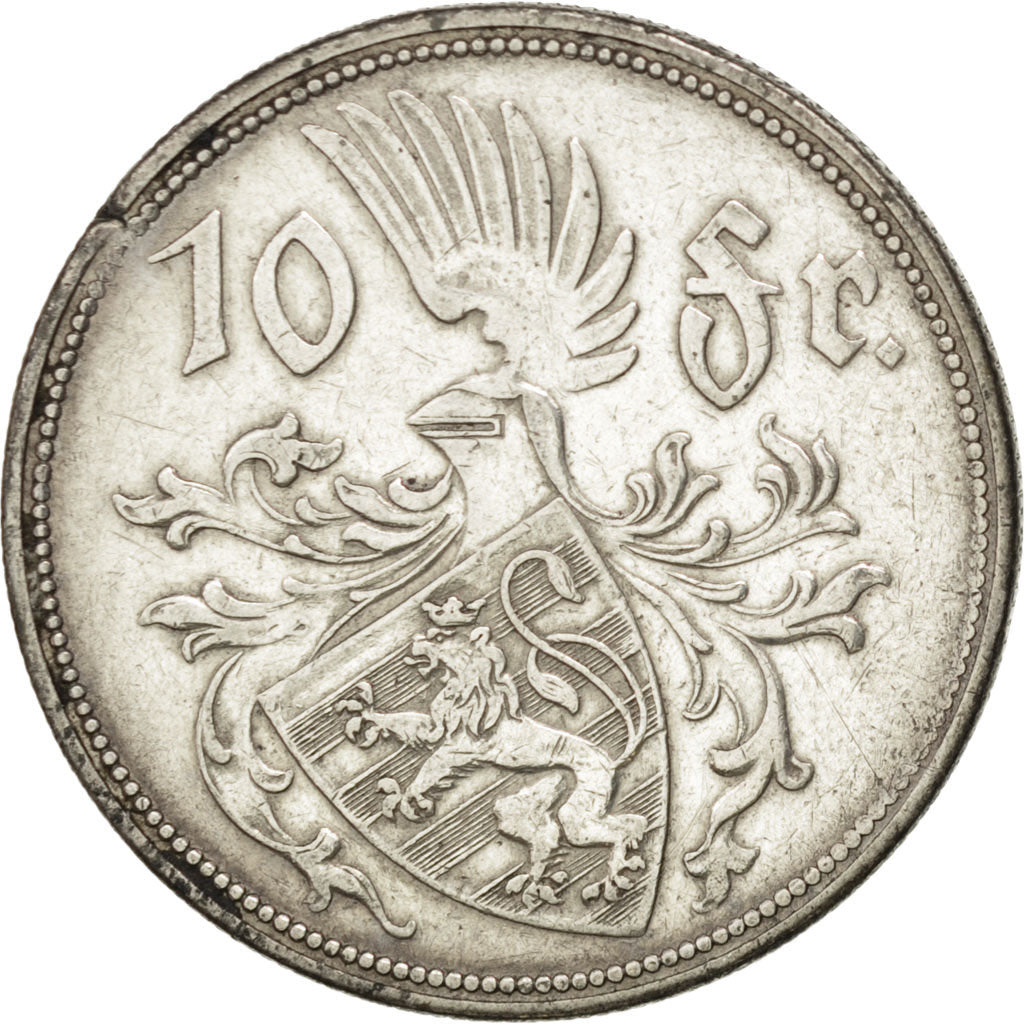 LUXEMBOURG, 10 Francs, 1929, KM #39, EF(40-45), Silver, 13.13