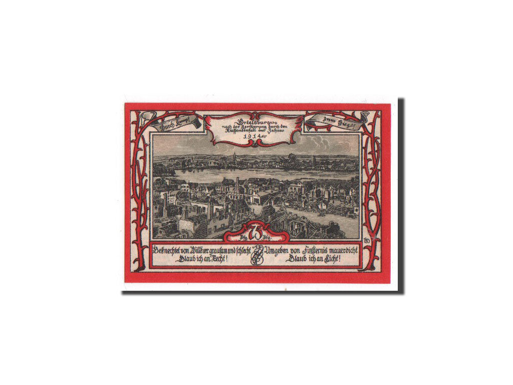 Banknote, Germany, Ortelsburg, 75 Pfennig, paysage, 1921, 1921-07-11
