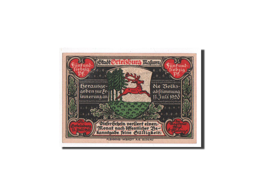 Germany, Ortelsburg, 75 Pfennig, paysage, 1921-07-11, UNC(65-70), Mehl:1027.1