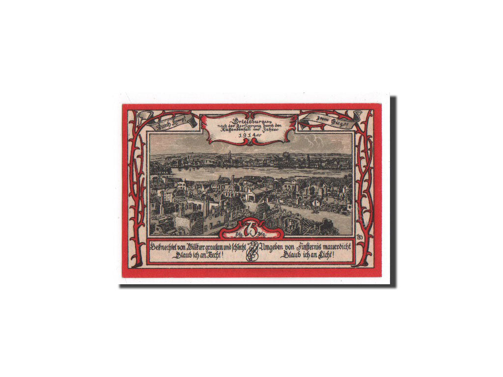 Germany, Ortelsburg, 75 Pfennig, paysage, 1921-07-11, UNC(65-70), Mehl:1027.1