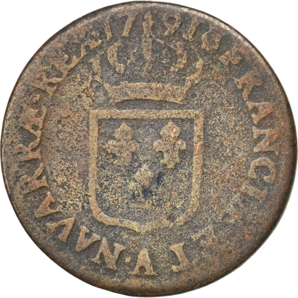 Francia, Louis XVI, Sol ou sou, Sol, 1791, Paris, B+, Rame, KM:578.1, Gadoury...