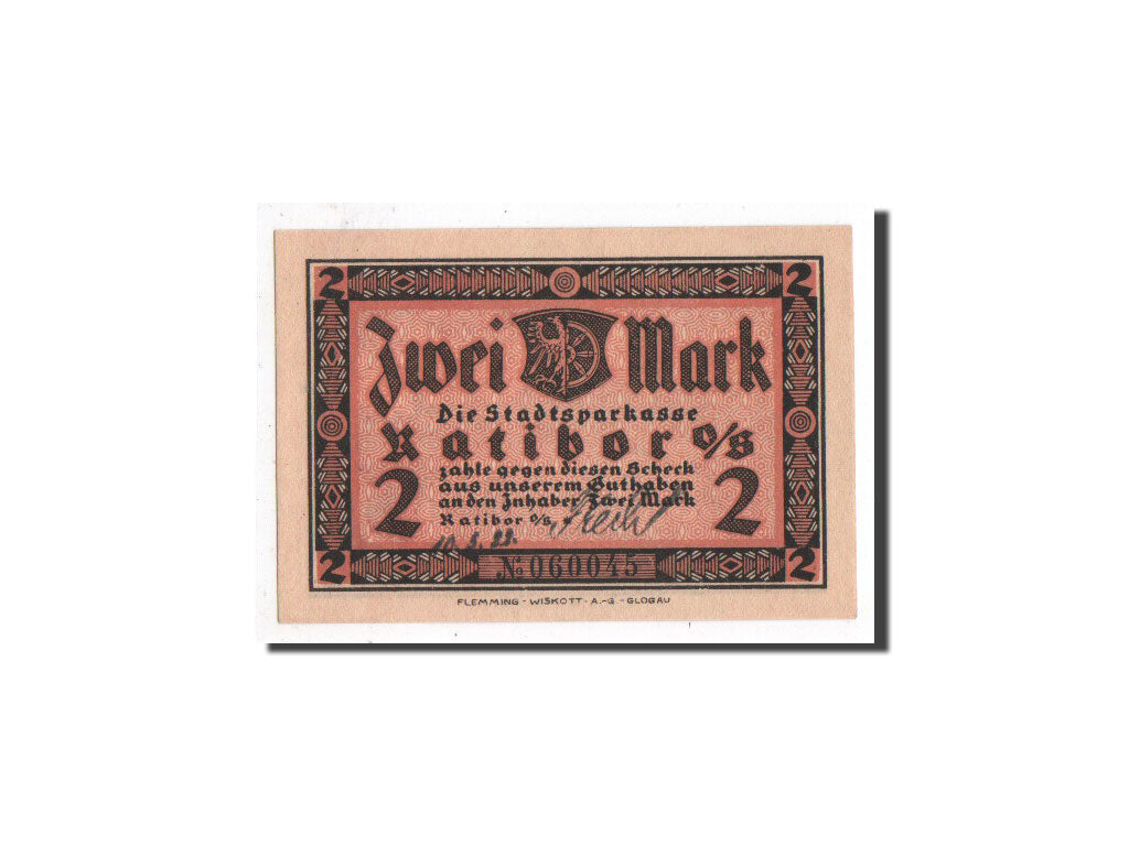 Banknote, Germany, Ratibor, 2 Mark, paysage, O.D, Undated, UNC(65-70)