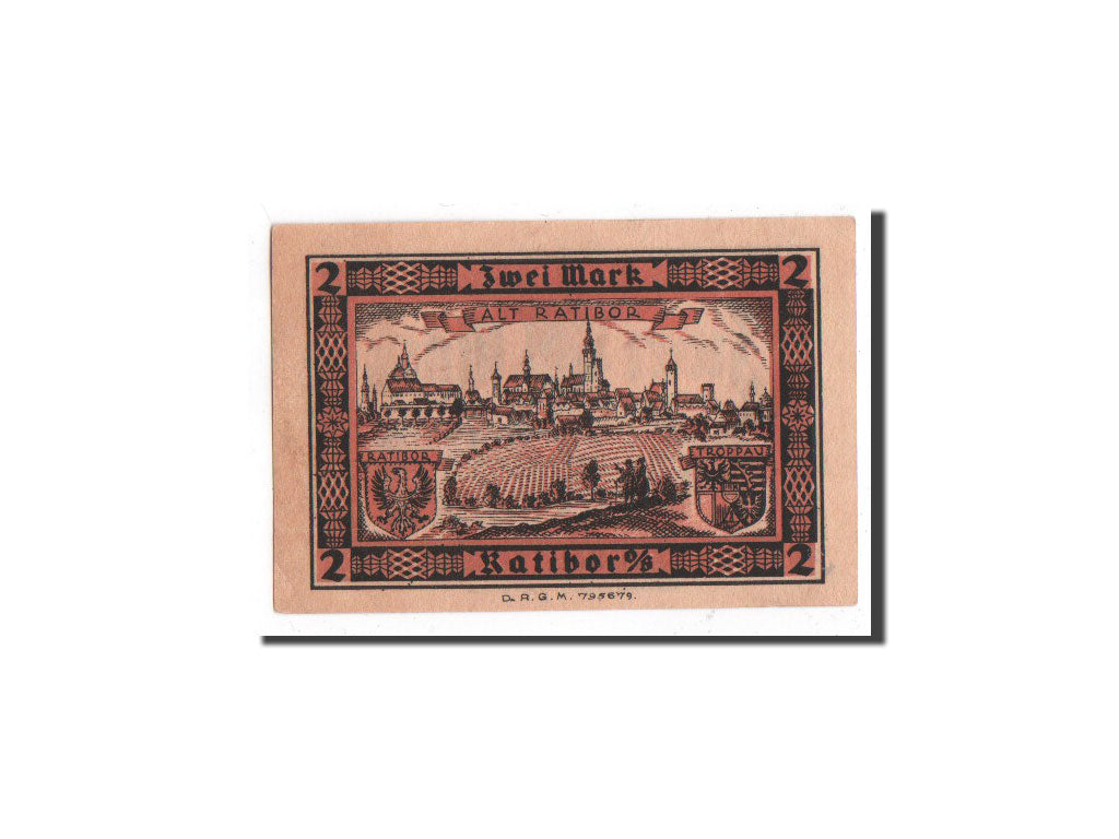 Banknote, Germany, Ratibor, 2 Mark, paysage, O.D, Undated, UNC(65-70)