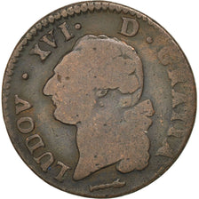 FRANCE, Sol de Béarn, Sol, 1779, Pau, KM #579, F(12-15), Copper, Gadoury #350a, 