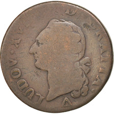 FRANCE, Sol ou sou, Sol, 1791, Orl, KM #578.14, VG(8-10), Copper, Gadoury #350,.