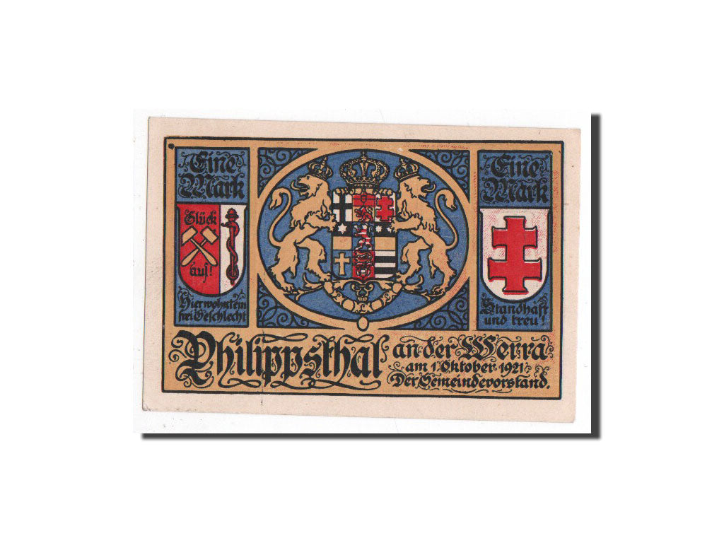 Banknote, Germany, Philippsthal a werra, 1 Mark, Usine, 1921, 1921-10-01