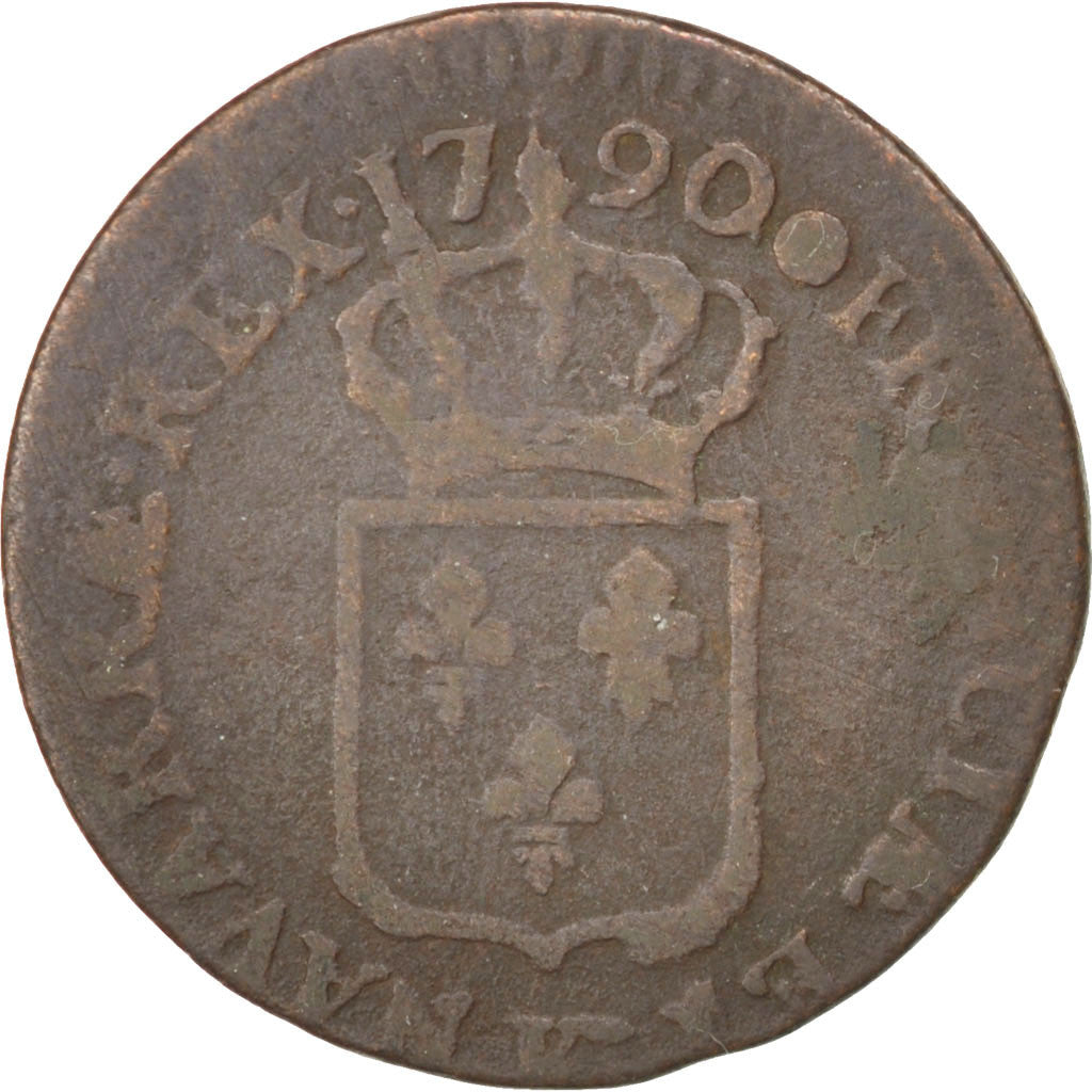 Louis XVI, Sol à l'écu, 1790 K, Bordeaux, Gadoury 350