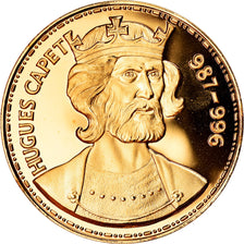 Francia, medalla, Les Rois de France, Hugues Capet, History, SC, Oro vermeil