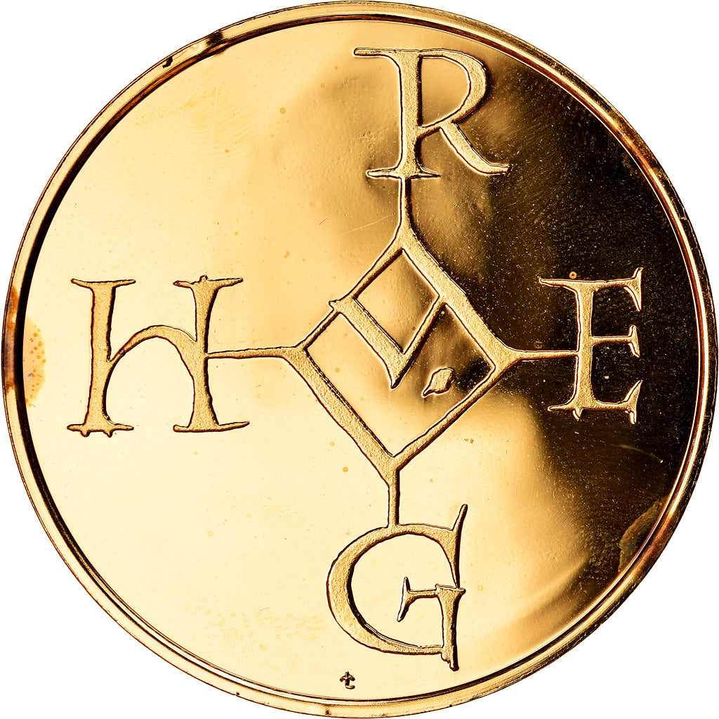 Francia, medalla, Les Rois de France, Hugues Capet, History, SC, Oro vermeil