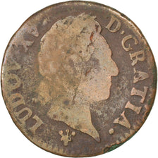 FRANCE, Demi sol à la vieille tête, 1/2 Sol, 1770, Reims, KM #544.9, VG(8-10), C