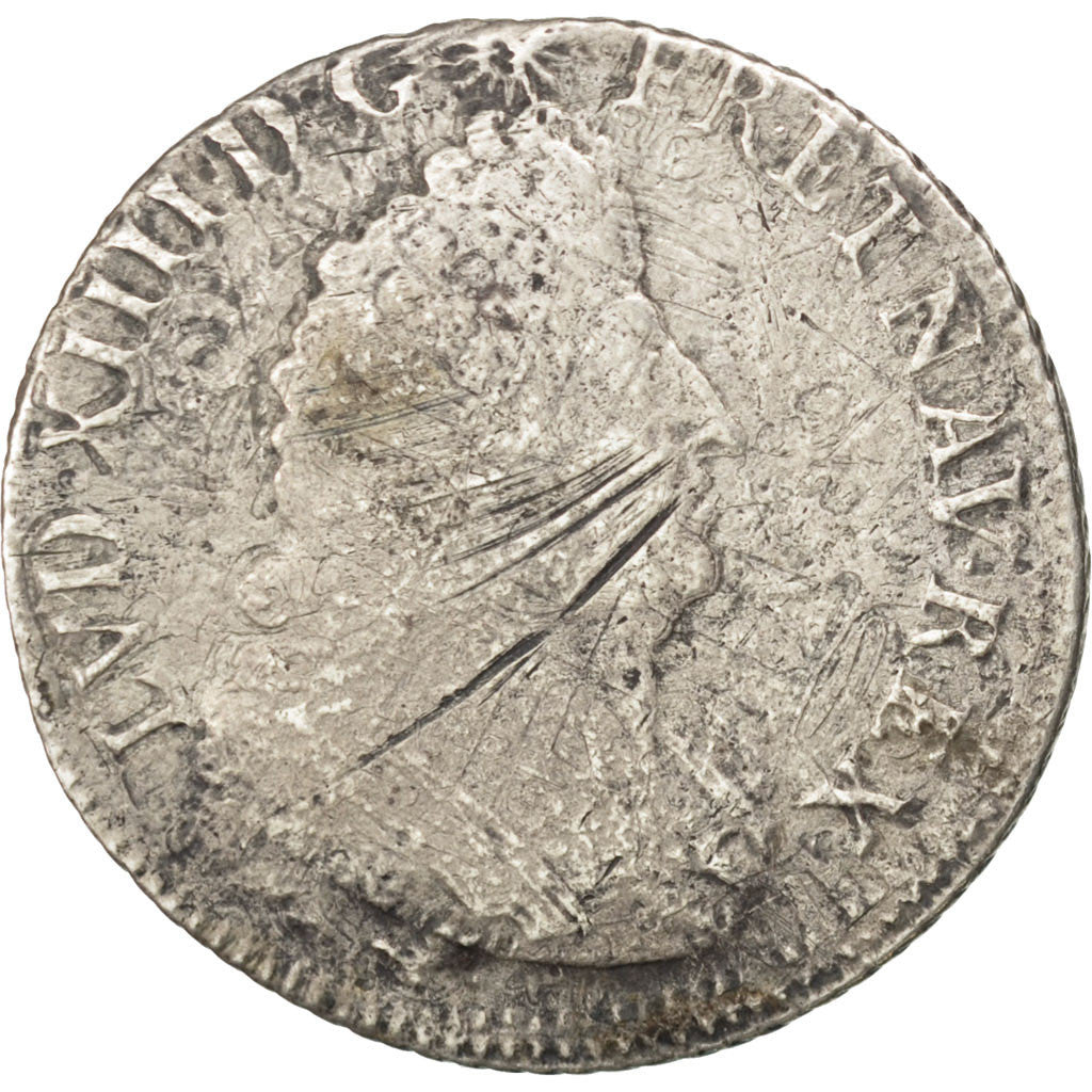 Coin, France, Louis XIV, 1/4 Écu aux palmes, 1/4 Ecu, 1694, Lyon, VF(20-25)