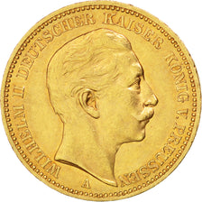 Stati tedeschi, PRUSSIA, Wilhelm II, 20 Mark, 1897, Berlin, BB+, Oro, KM:521