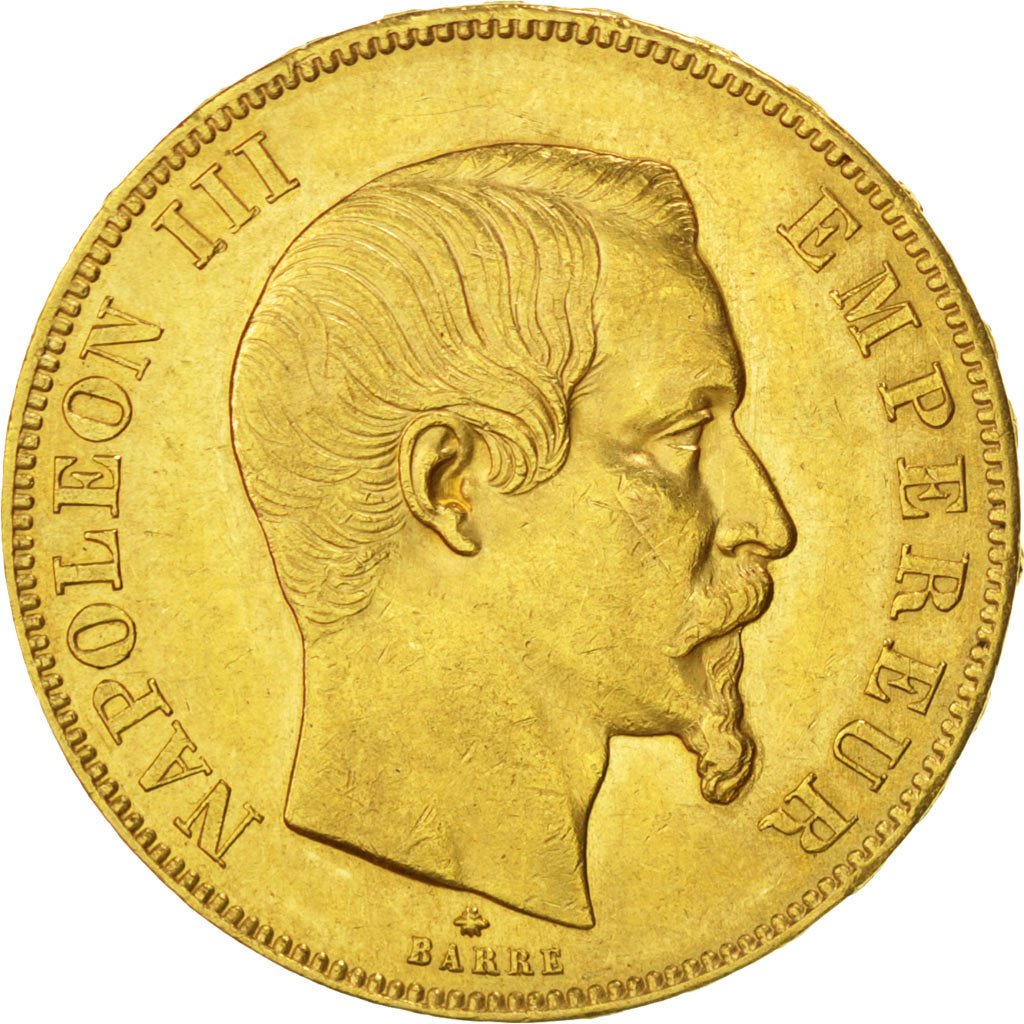 FRANCE, Napoléon III, 50 Francs, 1859, Paris, KM #785.1, AU(50-53), Gold, Gadour