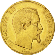 FRANCE, Napoléon III, 50 Francs, 1859, Paris, KM #785.1, AU(50-53), Gold, Gadour