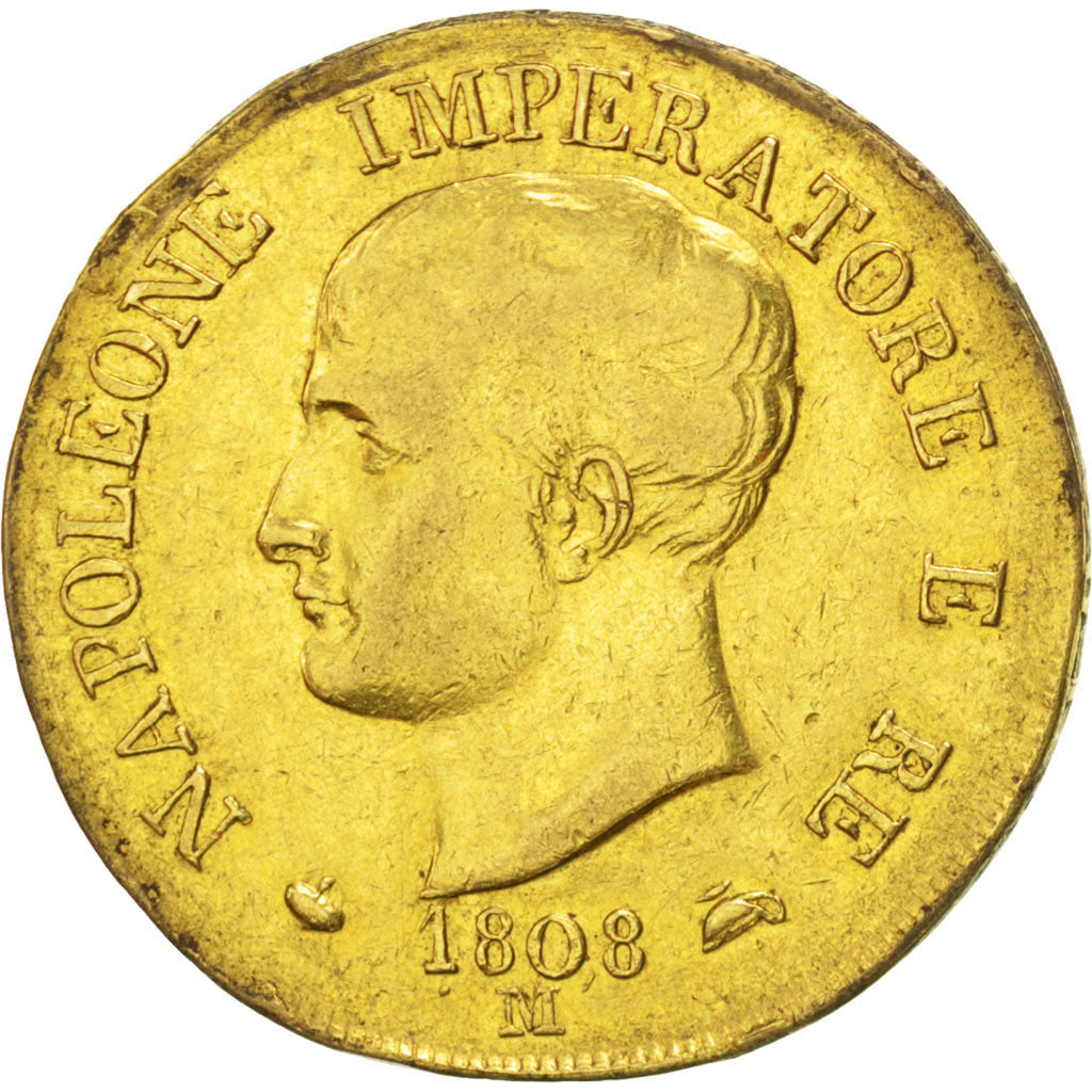 Italie, Royaume de Napoléon, 40 Lire, 1808 M, Milan, KM 12