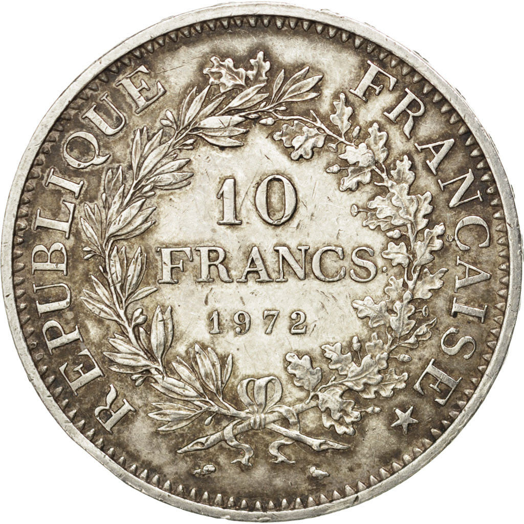 FRANCE, Hercule, 10 Francs, 1972, Paris, KM #932, AU(55-58), Silver, 37,...