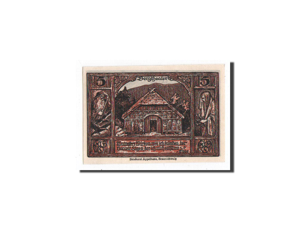 Banknote, Germany, Thale a.Harz Stadt, 5 Pfennig, Maison, 1922, 1922-12-31