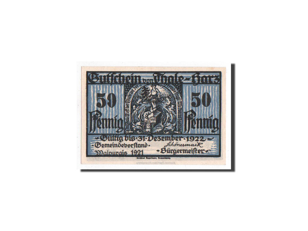 Banknote, Germany, Thale a.Harz Stadt, 50 Pfennig, Maison, 1922, 1922-12-31