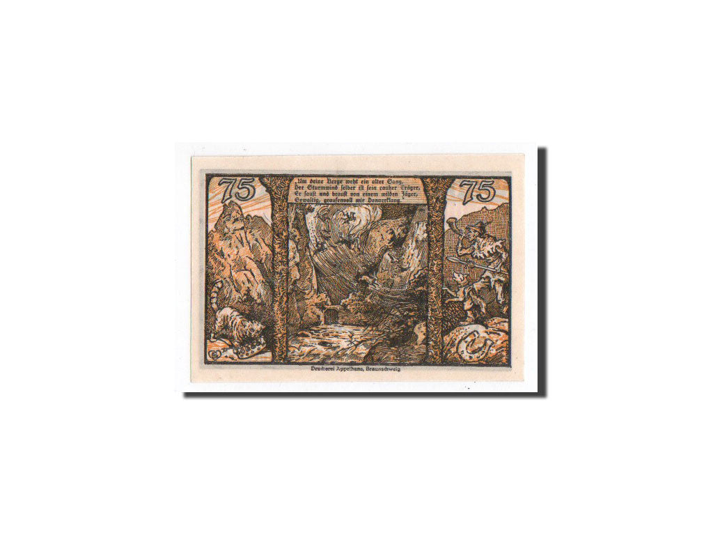 Banknote, Germany, Thale a.Harz Stadt, 75 Pfennig, chasseur, 1922, 1922-12-31