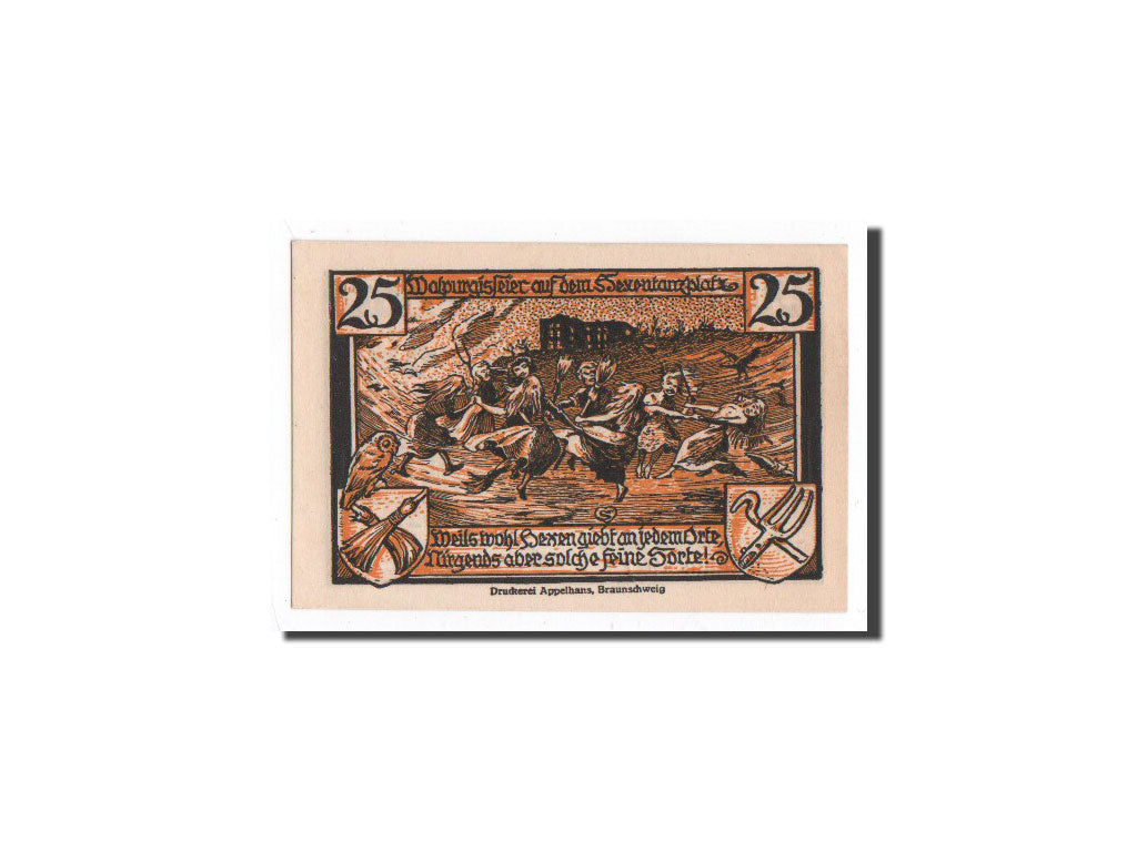 Billet, Allemagne, Thale a.Harz Stadt, 25 Pfennig, personnage, 1921, Undated