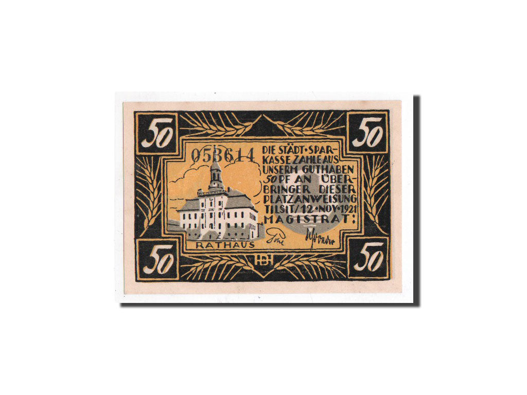 Germany, Tilsit, 50 Pfennig, fromage, 1921, UNC(65-70), Mehl:1324