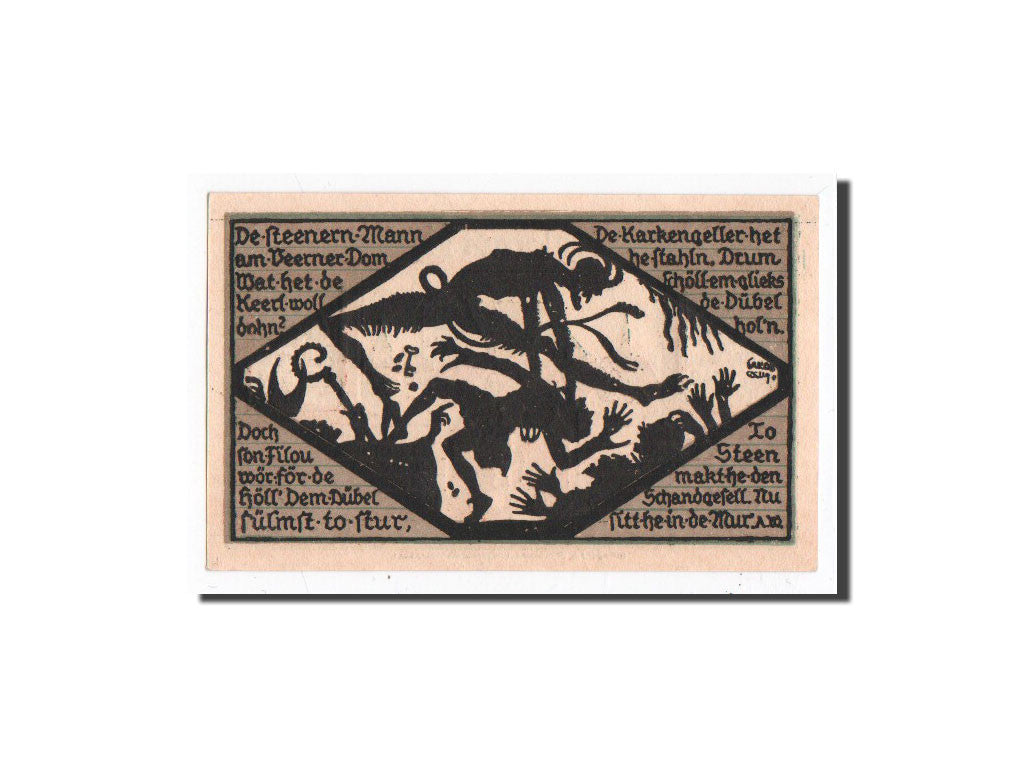 Banknote, Germany, Verden a.d Aller, 75 Pfennig, personnage, 1921, 1921-12-01