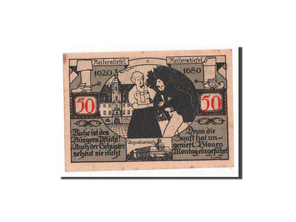 Banknote, Germany, Weissenfels, 50 Pfennig, personnage 1, 1921, Undated