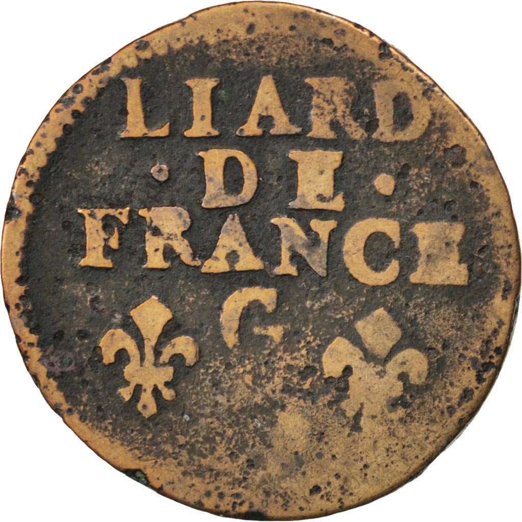 FRANCE, Liard de France au buste âgé, troisième type, Liard, 1696, Poitiers, KM 