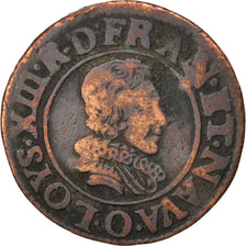 Münze, Frankreich, Louis XIII, Double tournois, buste juvénile, Double