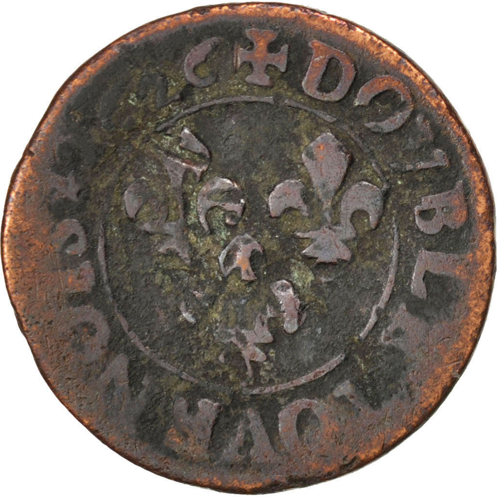 Münze, Frankreich, Louis XIII, Double tournois, buste juvénile, Double