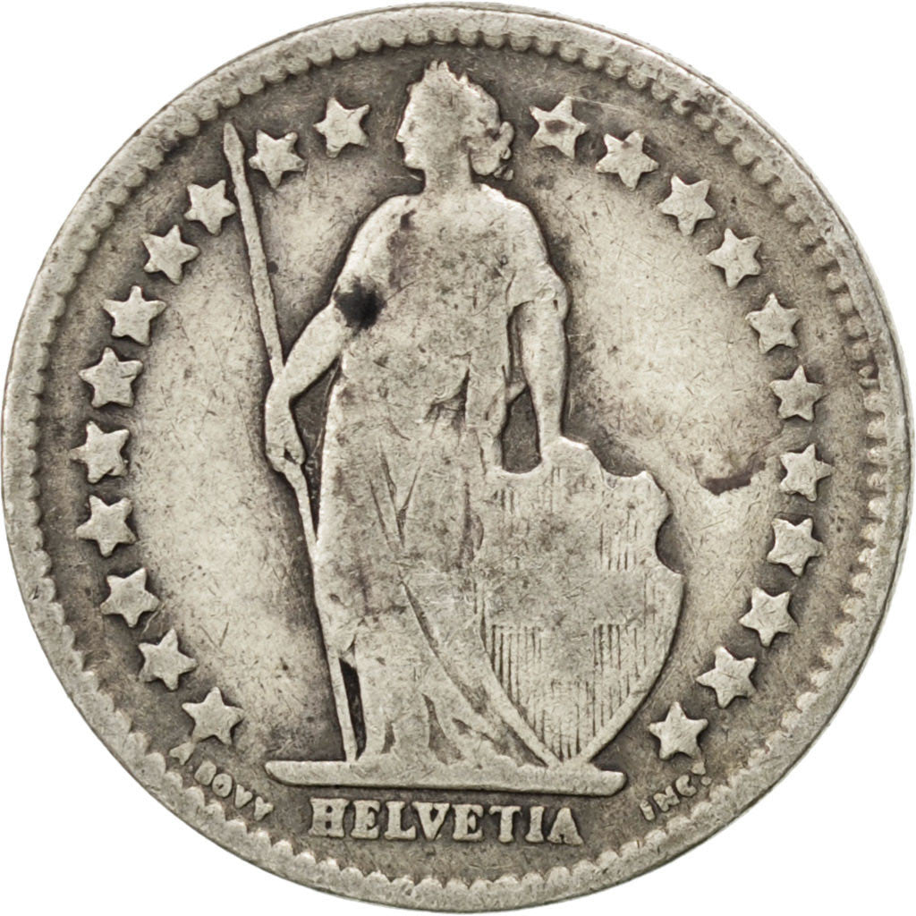 Moneta, Svizzera, 1/2 Franc, 1914, Bern, MB, Argento, KM:23