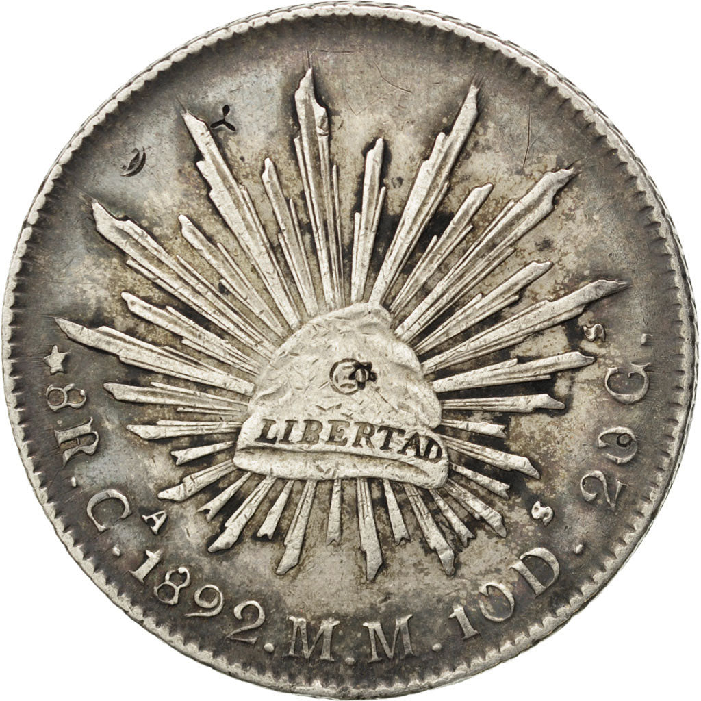 Mexique, République, 8 Real, 1892 Ca, Chihuahua, KM 377.2