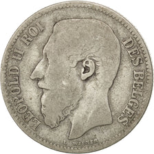 Belgio, Leopold II, 2 Francs, 2 Frank, 1867, B, Argento, KM:30.1