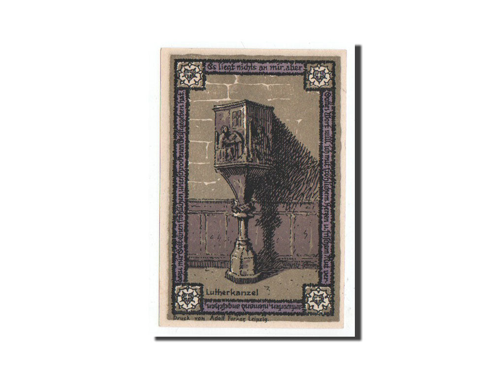Banknote, Germany, Wittenberg, 50 Pfennig, portrait 2, 1922, Undated