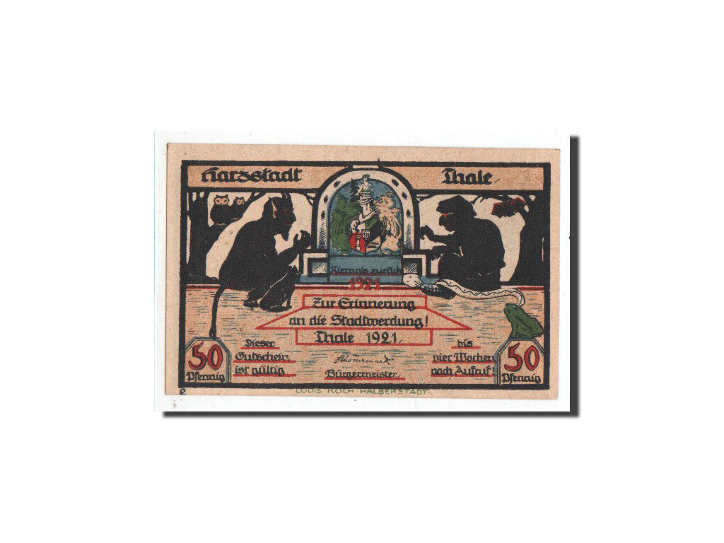 Banknote, Germany, Thale a.Harz Stadt, 50 Pfennig, paysage 1, 1921, Undated