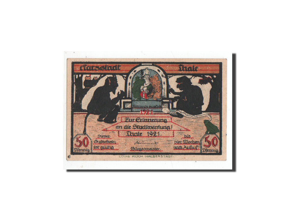 Banknote, Germany, Thale a.Harz Stadt, 50 Pfennig, paysage 2, 1921, Undated