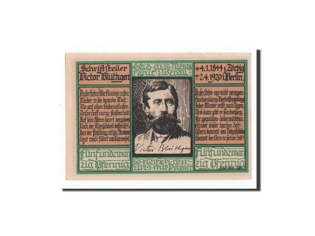 Germany, Zörbig, 25 Pfennig, portrait, Undated, UNC(65-70), Mehl:1475.3