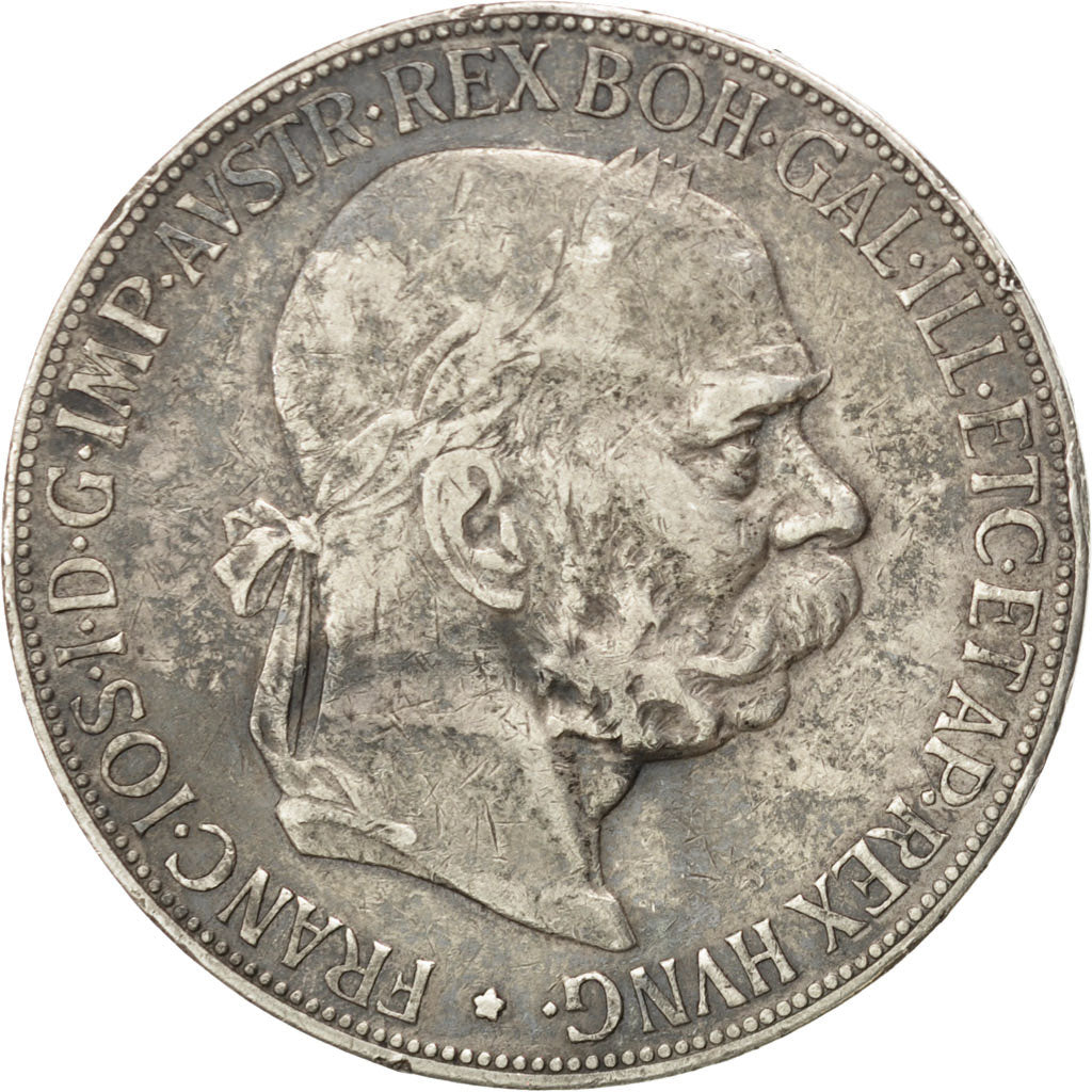 AUSTRIA, 5 Corona, 1907, KM #2807, EF(40-45), Silver, 23.84