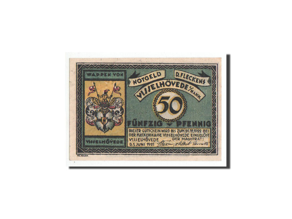 Banknote, Germany, Visselhövede, 50 Pfennig, château, 1921, 1921-06-01