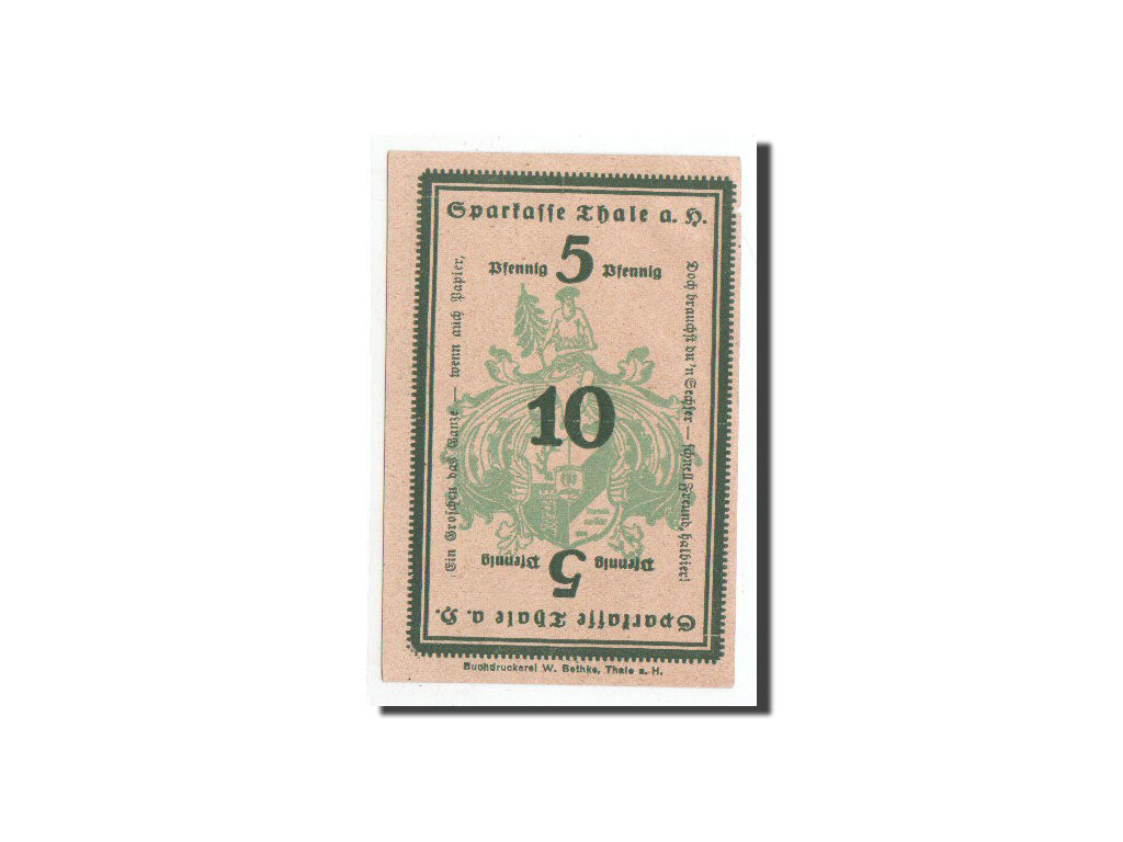 Banconote, Germania, Thale a.Harz Stadt, 10 Pfennig, Maison, 1921, 1921-05-01